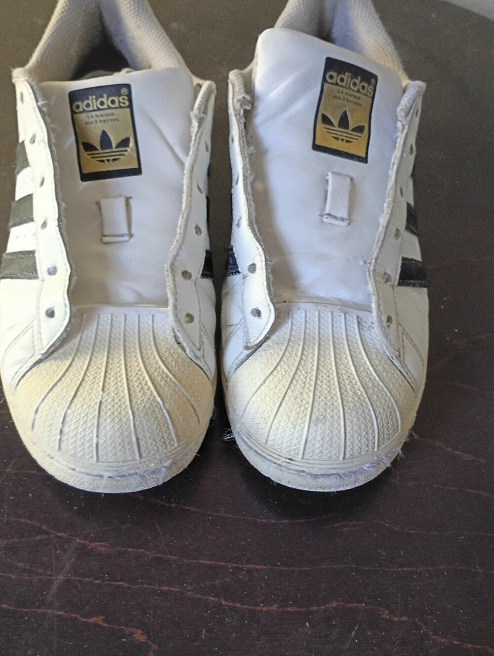 Adidas White & Black Shell Toe Sneakers